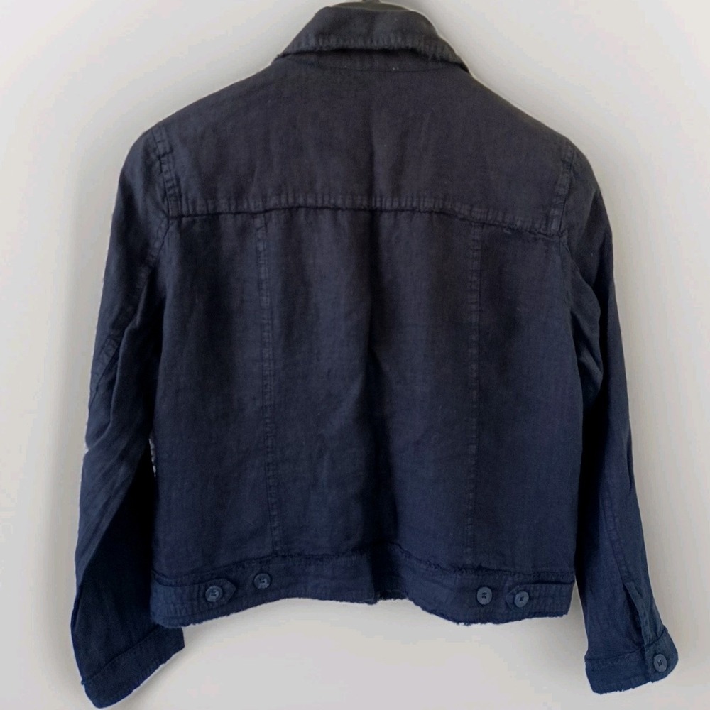 Anthonys Resort Wear Black Cotton Linen Blend Jacket Womens Size M - Picture 2 of 8